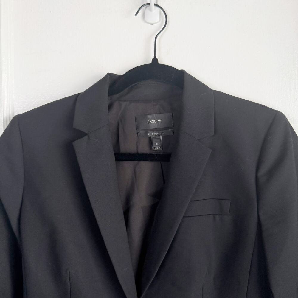 J. Crew Classic Bi Stretch Wool Blazer Single Breasted Button Academia 6 Black - Picture 2 of 13